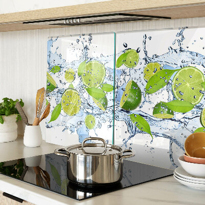 Schneidebrett Glas mit Motiv von Zitronen im Wasser