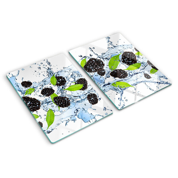 Glas-Schneidebrett mit Motiv »Früchte im Wasser«