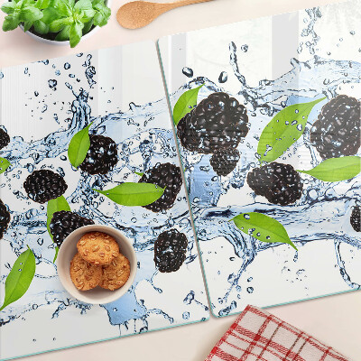 Glas schneidebrett Früchte im Wasser