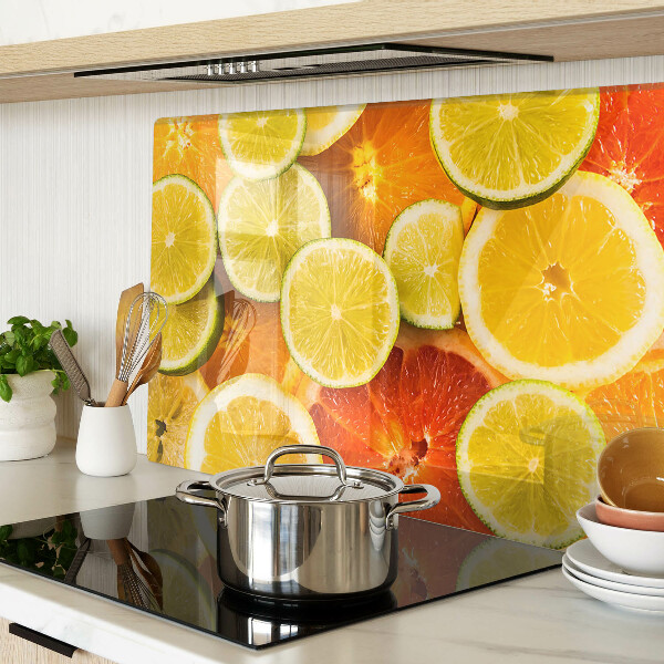 Schneidebrett Glas mit Motiv Zitrusfrüchte