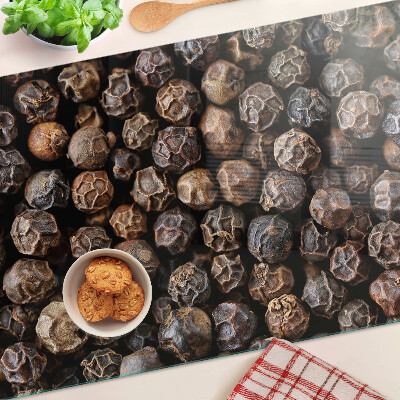 Glas Schneidebrett mit Motiv Pfefferkörner