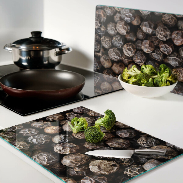 Glas schneidebrett Pfefferkörner