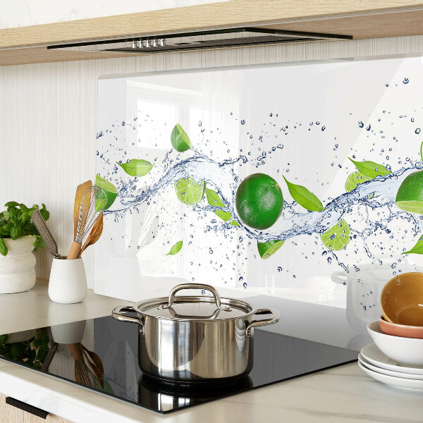 Schneidebrett glas Zitronen und Blattwasser