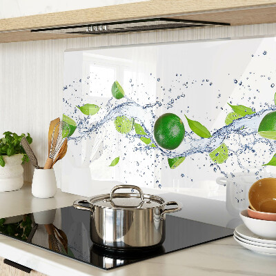 Schneidebrett glas Zitronen und Blattwasser