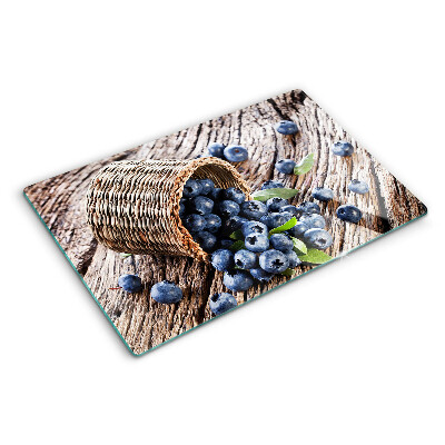 Schneidebrett Glas mit Motiv Beeren im Korb