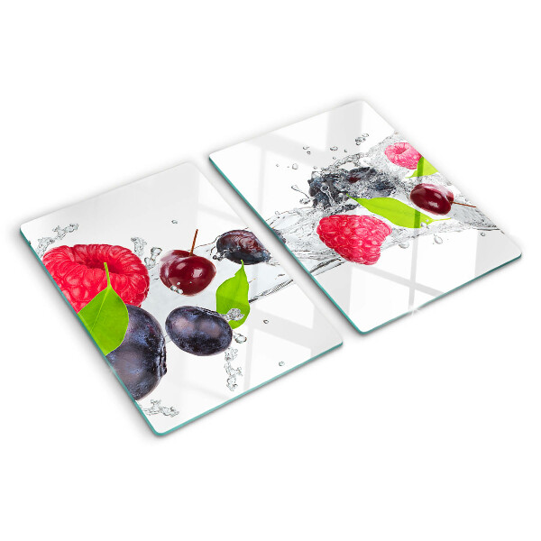 Schneidebrett glas Früchte im Wasser