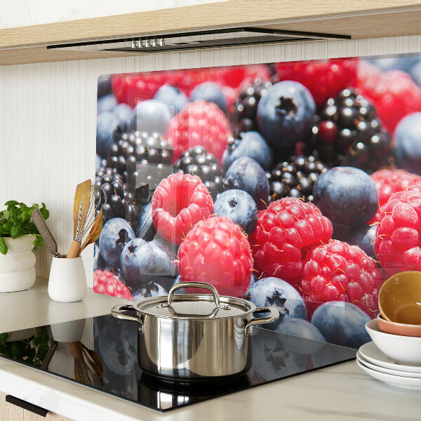 Glas-Schneidebrett mit Motiv Waldfrüchte