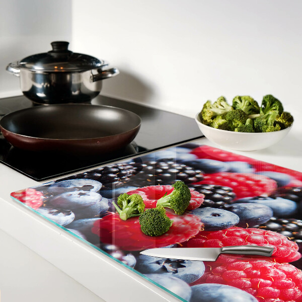 Glas-Schneidebrett mit Motiv Waldfrüchte