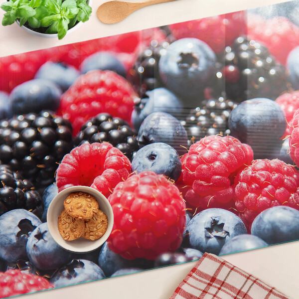Glas-Schneidebrett mit Motiv Waldfrüchte