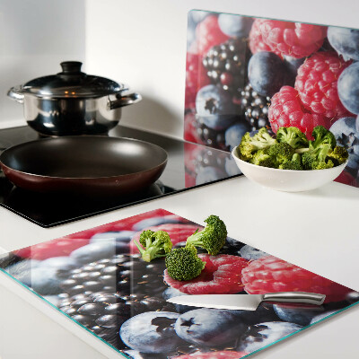 Glas-Schneidebrett mit Motiv Waldfrüchte