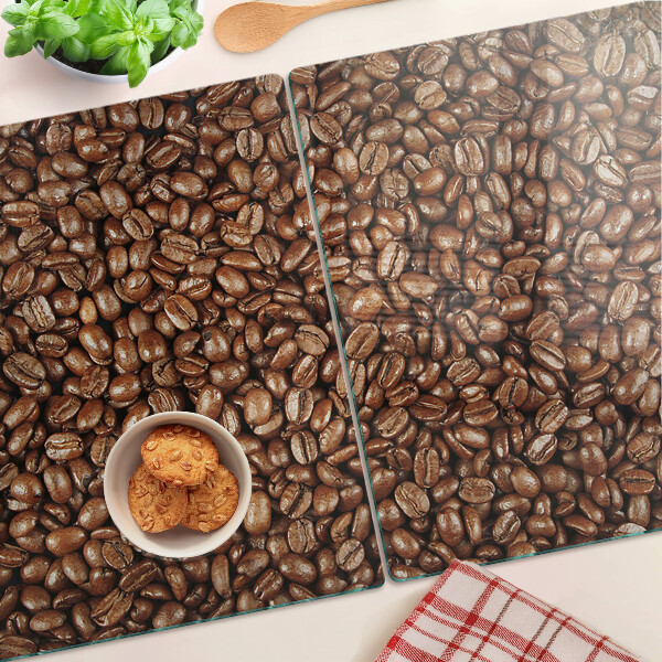 Schneidebrett Glas mit Motiv Kaffeebohnen
