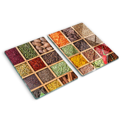 Schneidebrett Gewürze im Glas