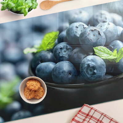 Schneidebrett Glas mit Motiv aus Beeren in einer Schüssel