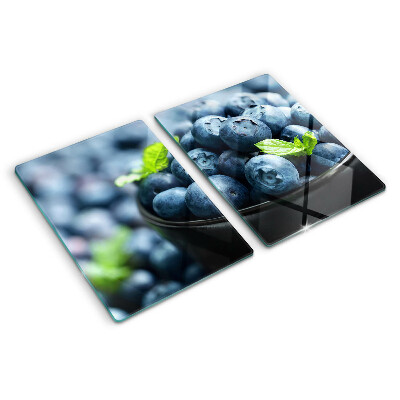 Schneidebrett Glas mit Motiv aus Beeren in einer Schüssel