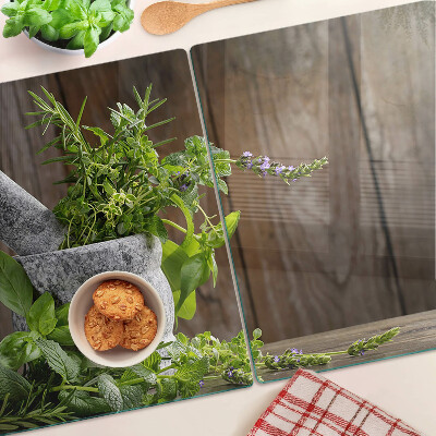 Glas-Schneidebrett mit Motiv 