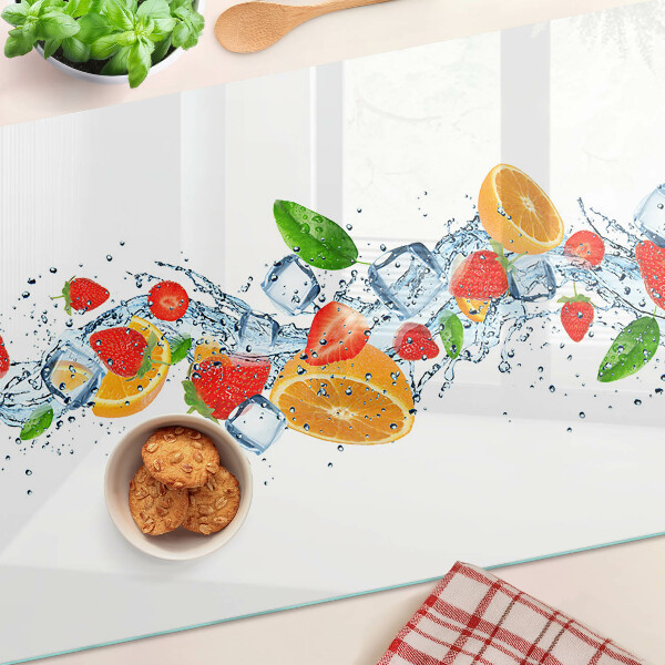 Schneidebrett Bunte Früchte und Blätter
