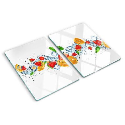 Schneidebrett Bunte Früchte und Blätter