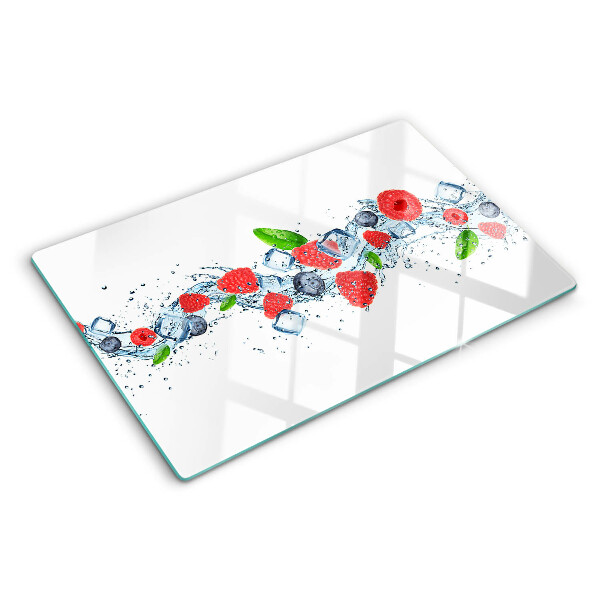 Schneidebrett glas Blumenmuster mit Beeren