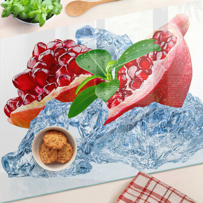 Glas schneidebrett Granatapfel und Eis