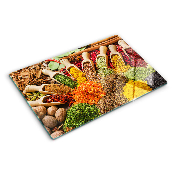 Schneidebrett Gewürze und Kräuter