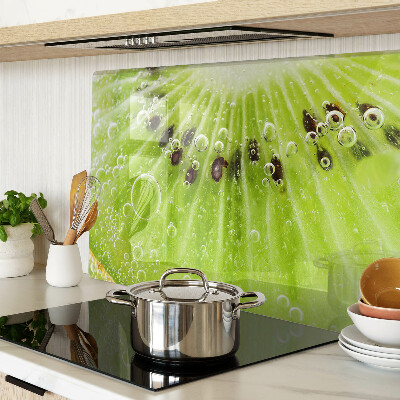 Glas-Schneidebrett mit Motiv aus Kiwi und Wassertropfen