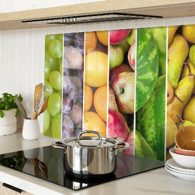 Glas-Schneidebrett mit Motiv bunter Früchte