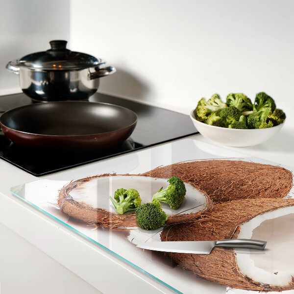 Schneidebrett Glas mit Dekor im Kokosnussmuster