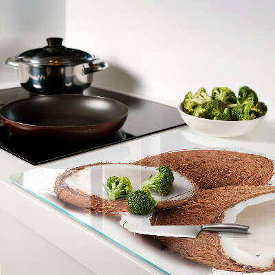 Schneidebrett Glas mit Dekor im Kokosnussmuster