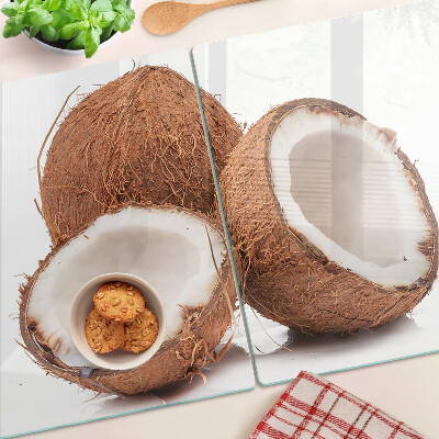 Schneidebrett Glas mit Dekor im Kokosnussmuster