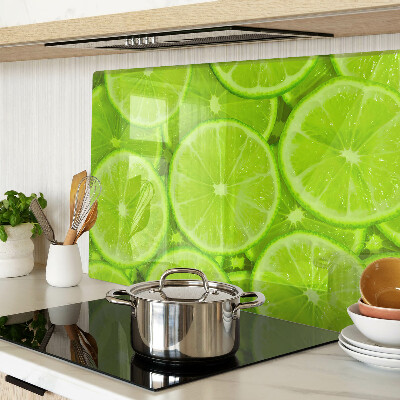 Schneidebrett Glas mit Motiv aus Limettenscheiben