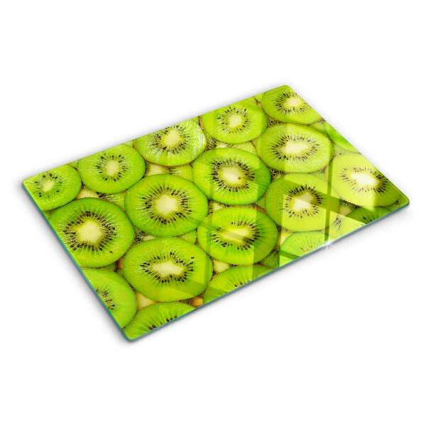 Glas Schneidebrett mit Motiv aus Kiwischeiben