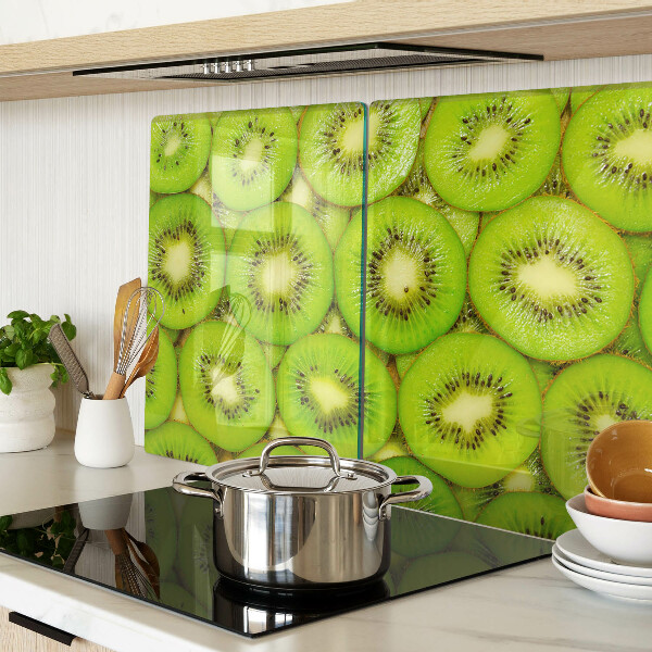 Glas Schneidebrett mit Motiv aus Kiwischeiben