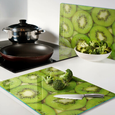 Glas Schneidebrett mit Motiv aus Kiwischeiben
