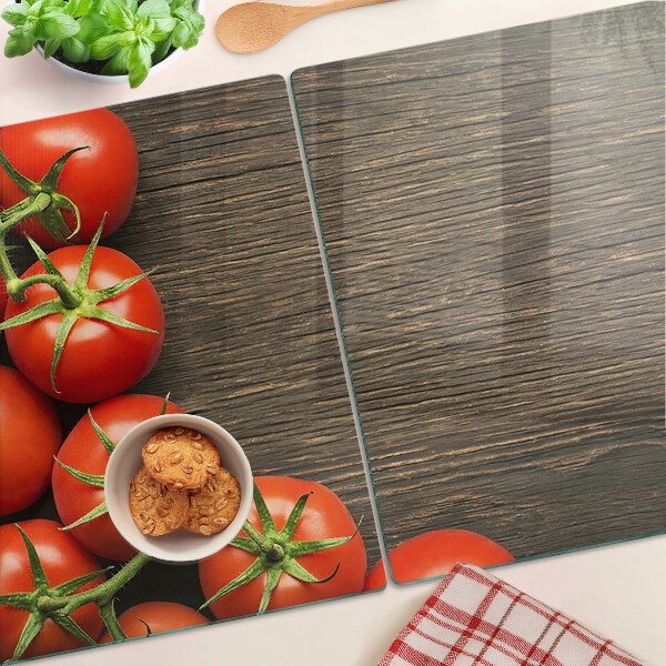 Schneidebrett Tomaten auf Holzgrund