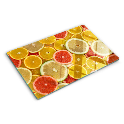 Schneidebrett glas Zitrusfrüchte in Regenbogenfarben