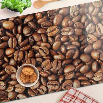 Schneidebrett Glas mit Motiv Kaffeebohnen