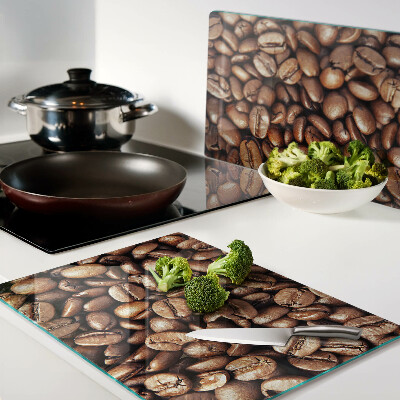 Schneidebrett glas Kaffeebohnen