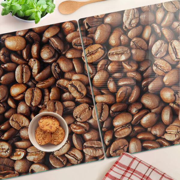 Schneidebrett glas Kaffeebohnen