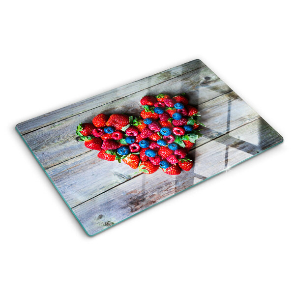 Glas schneidebrett Herz der Waldfrüchte