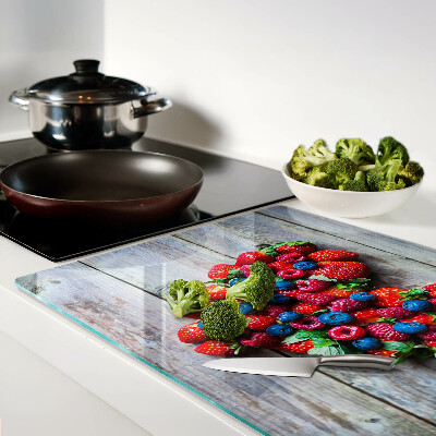 Glas schneidebrett Herz der Waldfrüchte