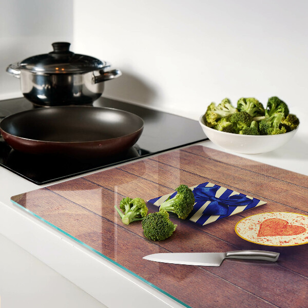 Schneidebrett Glas mit Geschenkmotiv: Herz auf einer Tasse