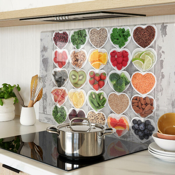 Schneidebrett Glas mit Herz-Motiv für Obst und Gemüse