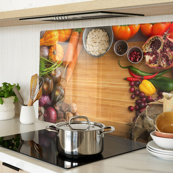 Glas schneidebrett Gemüse- und Obstmotiv