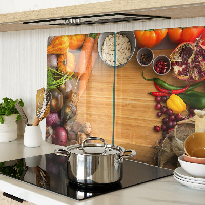 Glas schneidebrett Gemüse- und Obstmotiv