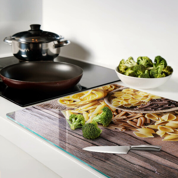 Schneidebrett glas Pasta und Holzelemente