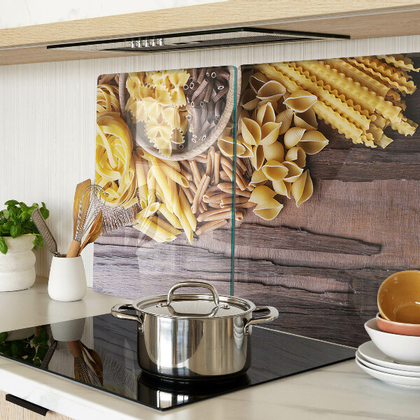 Schneidebrett glas Pasta und Holzelemente