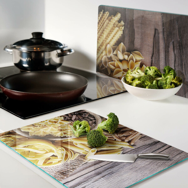 Schneidebrett glas Pasta und Holzelemente