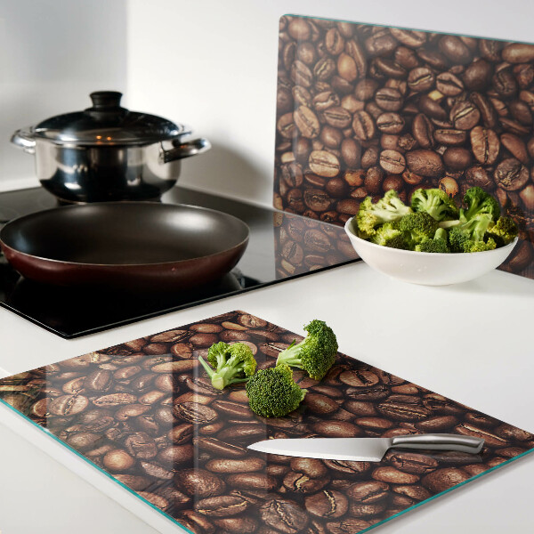 Glas schneidebrett Kaffeebohnen