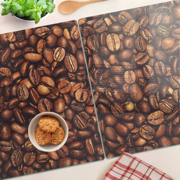 Glas schneidebrett Kaffeebohnen