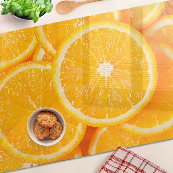 Schneidebrett mit Orangenscheiben-Dekor